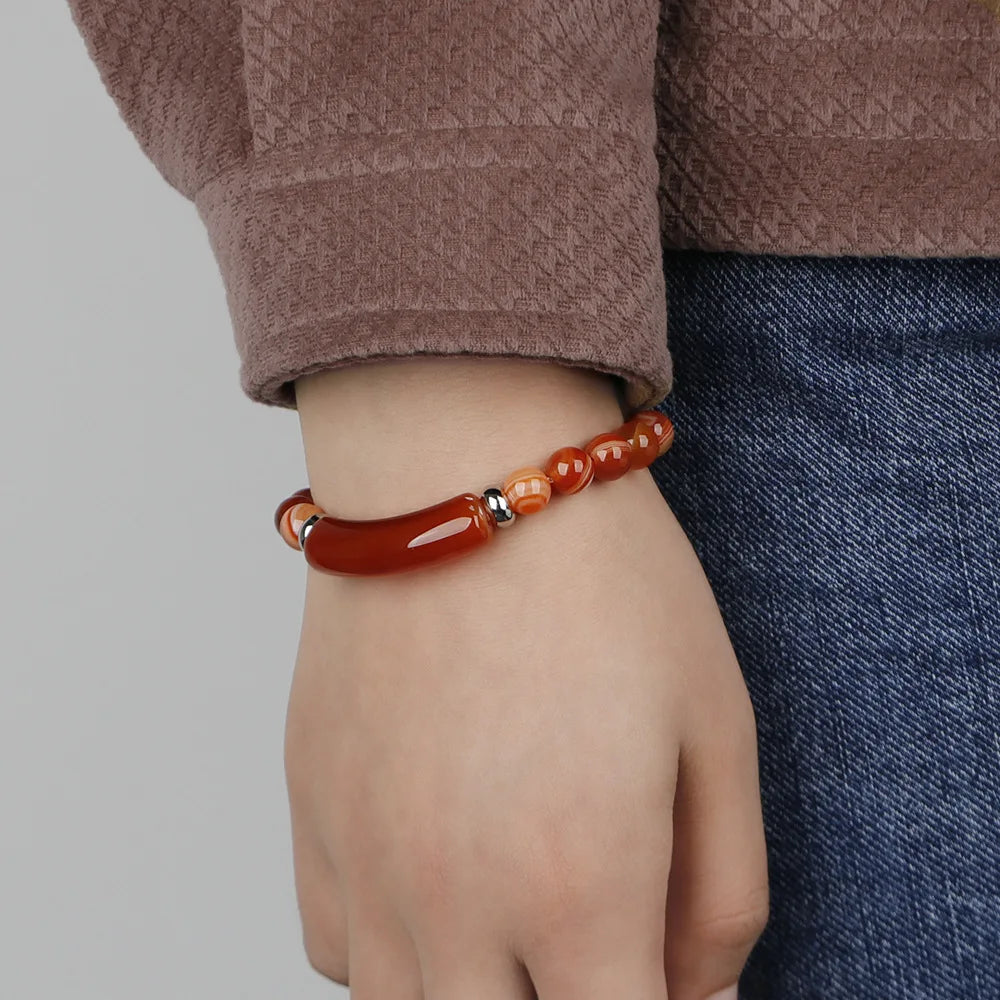 Fashion Natural Stone Crystal and Gemstone Beaded Bracelet