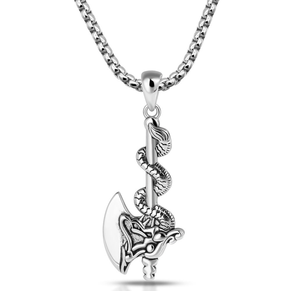 Vintage Fashion Dragon Axe Necklace