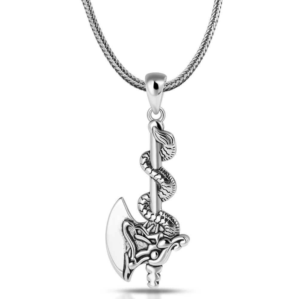 Vintage Fashion Dragon Axe Necklace